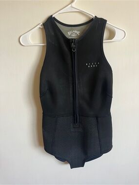 Billabong Black Front-Zip Neoprene One-Piece Swim Suit
